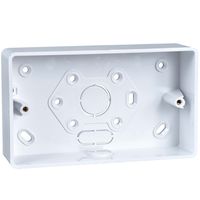 Show details for  Round Corner Surface Mounting Box with Knockout, 2 Gang, 32mm, White, uPVC, Mita Range