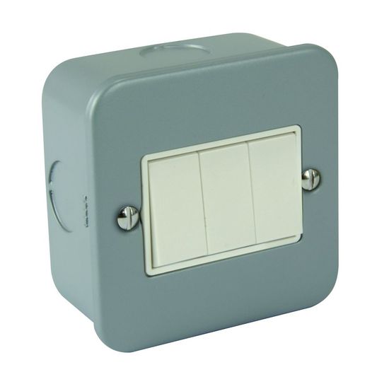 Metal Clad 3 Gang 2 Way Light Switch