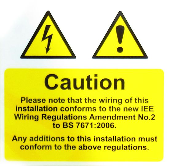 Harmonised Cable Notice Label (Pack of 5 SAV) 75 x 75mm