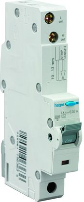 Hager C10 Rcbo 10A 30mA 10kA Type C ADC110
