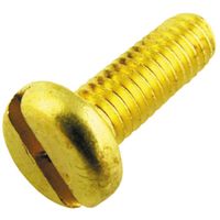 Show details for  Pan Head Slot Machine Screw, M4, 25mm, Brass [Pack of 100]