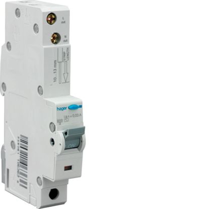 Hager C10 Rcbo 10A 30mA 10kA Type C ADC110
