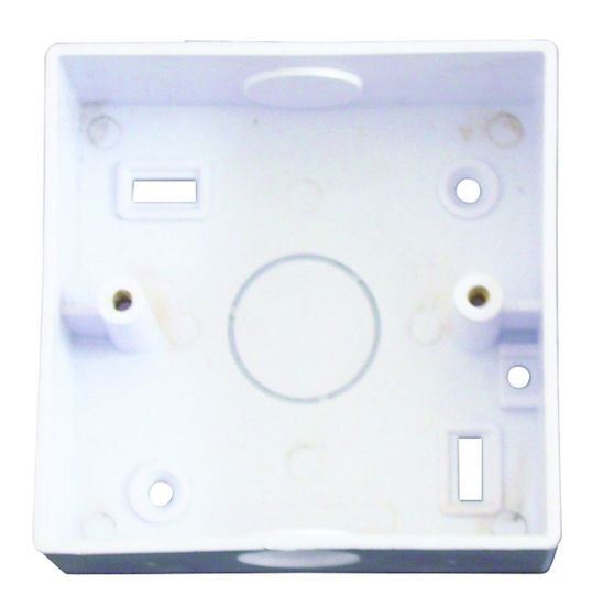 1 Gang 30mm PVC Surface Box White With Knockouts
