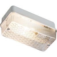Show details for  100W Bulkhead with Clear Prismatic Diffuser, B22d, IP65, Aluminium Base