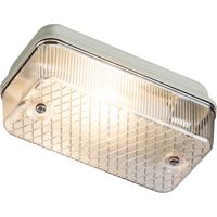 Show details for  100W Bulkhead with Clear Prismatic Diffuser and Aluminium Base, E27, 230V, IP65, Grey