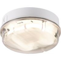 Show details for  28W High Frequency Round Bulkhead with Prismatic White Diffuser, 3500K, IP65, White