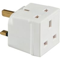 Show details for  13A Unfused Mains Adaptor, 2 Way, White