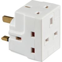 Show details for  13A Unfused Mains Adaptor, 3 Way, White
