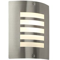 Show details for  IP44 60W Bianco Brushed Stainless Steel Wall Light
