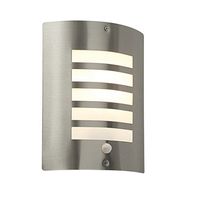 Show details for  IP44 60W Bianco Brushed Stainless Steel Wall Light with PIR