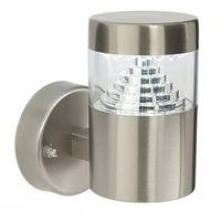 Show details for  IP44 3.3W Pyramid Single Brushed Stainless Steel LED Wall Fitting