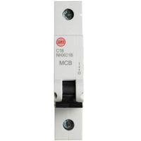 Show details for 16A MCB, 1 Pole, C Curve, 6kA