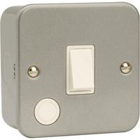 Show details for  Metal Clad 20A Double Pole Switch with Flex Outlet, 1 Gang, Grey, White Trim, Essentials Range
