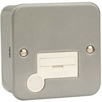 Show details for  Metal Clad 13A Unswitched Fused Connection Unit, 1 Gang, Grey, White Insert, Essentials Range