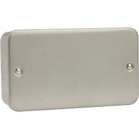 Show details for  Metal Clad Blank Plate, 2 Gang, Grey, Essentials Range