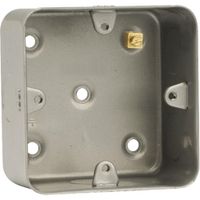 Show details for  Metal Clad Surface Box, 1 Gang, 40mm, Grey, Essentials Range