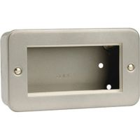 Show details for  Metal Clad New Media Unfurnished Plate and Back Box, 2 Gang, 4 Aperture, Essentials Range