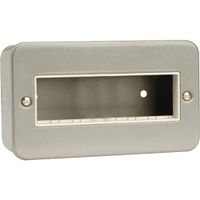 Show details for  Metal Clad Front Plate with Back Box, 2 Gang, 6 Aperture, Grey, Essentials Range