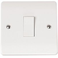 Show details for  10AX 2 Way Plate Switch, 1 Gang, White, Mode Range