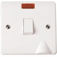 Show details for  20A Double Pole Switch with Neon, 1 Gang, White, Mode Range