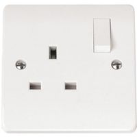 Show details for  13A Double Pole Switched Socket, 1 Gang, White, Mode Range