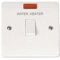 Show details for  20A Double Pole Switch 'Water Heater' with Neon, 1 Gang, White, Mode Range