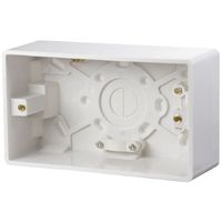 Show details for  Moulded Pattress Box with Earth Terminal, 2 Gang, 47mm, White, Urea, Mode Range