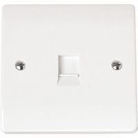 Show details for  Telephone Outlet (Irish/US), 1 Gang, White, Mode Range