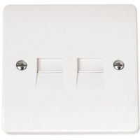Show details for  Secondary Telephone Outlet, 1 Gang, White, Mode Range