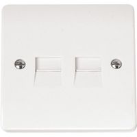 Show details for  Secondary Telephone Outlet, 1 Gang, White, Mode Range