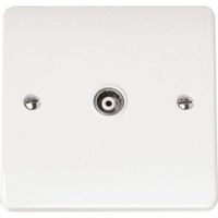 Show details for  Coaxial Socket Outlet, 2 Gang, Polar White, Mode Range