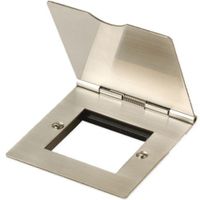 Show details for  New Media Unfurnished Floor Plate, 1 Gang, 2 Aperture, Stainless Steel, Essentials Range