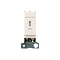 Show details for  Click Mini Grid 10A Double Pole Minigrid Key Switch Module marked Emergency Test Polar White  