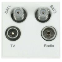 Show details for  Click New Media Quad TV, Radio, Sat 1 and Sat 2 (Shielded) Euro Module White