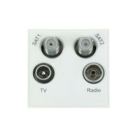 Show details for  Click New Media Quad TV, Radio, Sat 1 and Sat 2 (Shielded) Euro Module White  
