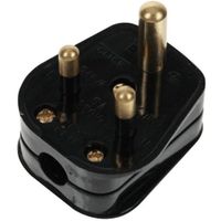 Show details for  5A Round Pin Plug, Black, Essentials Range