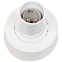Show details for  T2 BC Loop-In Batten Lampholder with Straight Skirt, White, Essentials Range