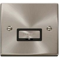 Show details for  13A Fused Connection Unit, 1 Gang, Satin Chrome, Black Trim, Deco Range