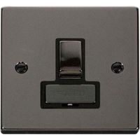 Show details for  Click Deco 13A DP Switched Fused Spur Black Insert Black Nickel