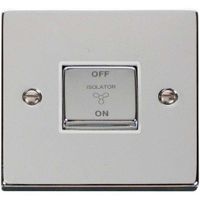 Show details for  Click Deco 10A Triple Pole Fan Isolator White Insert Polished Chrome