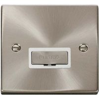Show details for 13A Fused Connection Unit, 1 Gang, Satin Chrome, White Trim, Deco Range