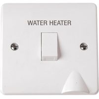 Show details for  20A Double Pole Switch 'Water Heater' with Optional Flex Outlet , 1 Gang, White, Mode Range