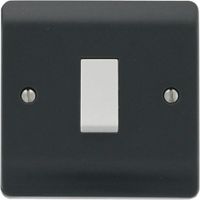 Show details for  10AX 2 Way Plate Switch, 1 Gang, Anthracite Greys, Part M Range