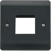 Show details for  Unfurnished Front Plate, 1 Gang, 2 Aperture, Anthracite Grey, Part M Range