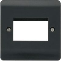 Show details for  Unfurnished Front Plate, 1 Gang, 3 Aperture, Anthracite Grey, Part M Range