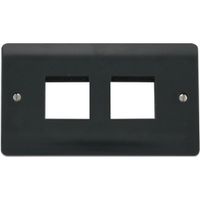Show details for  Unfurnished Front Plate, 2 Gang, 2 x 2 Aperture, Anthracite Grey, Part M Range