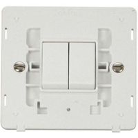 Show details for  10AX 2 Way Switch Insert, 2 Gang, White, White Trim, Definity Range