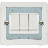 Show details for  10AX 2 Way Switch Insert, 3 Gang, White, White Trim, Definity Range