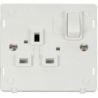 Show details for  13A Double Pole Switched Socket Insert, 1 Gang, White, White Trim, Definity Range