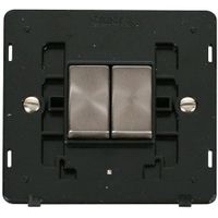 Show details for  Definity Brushed Stainless 10AX 2 Gang 2 Way Plate Switch INSERT ONLY - Black Interior